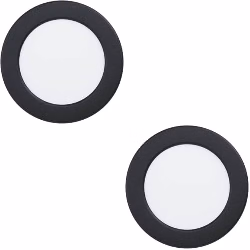 Loops Pack of 2 Black LED Ceiling Lights with Minimalist Design for Bedroom, Living Room or Home Office