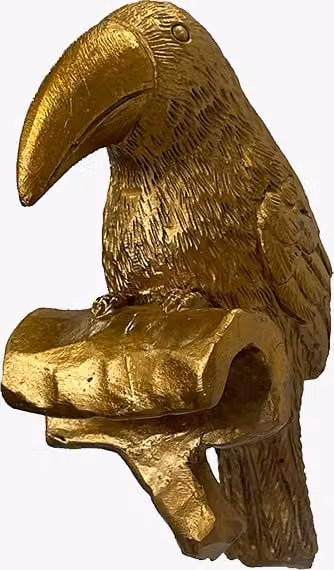 Perch & Parrow Tippi Toucan Metal Plant Hanger in Gold and White, Set of Two
