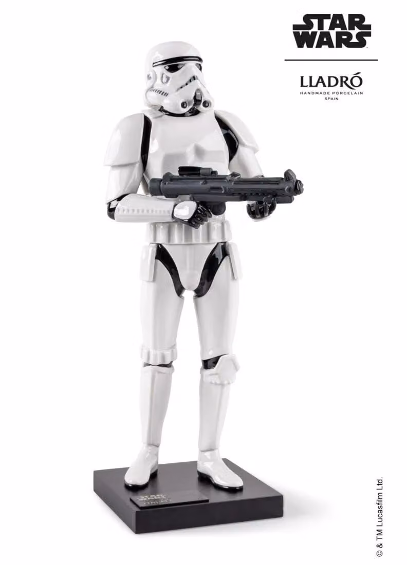 Lladró Stormtrooper Limited Edition Porcelain Sculpture in Black and White