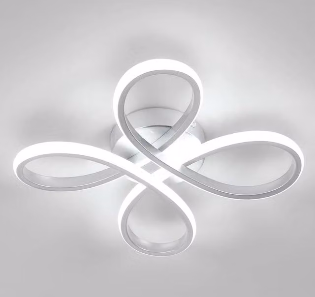 Goeco Modern LED Ceiling Light, 30W, Silver, 6500K Cool White