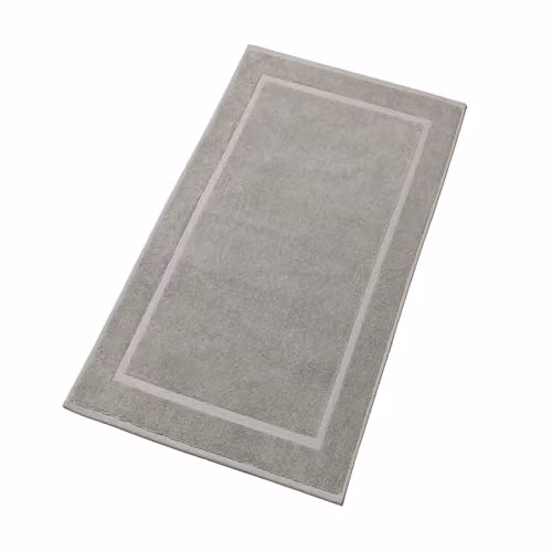 Christy Renaissance Cotton Towelling Bath Mat, Grey, W: 52 cm x D: 90 cm x H: 1 cm – 1