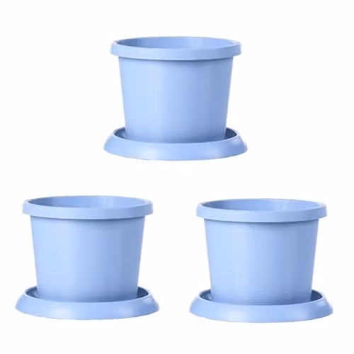 Garden Gear Mayan Blue Flowerpot with Saucer, Blue, W/D/H: 42 x 42 x 31 cm, Set of 2
