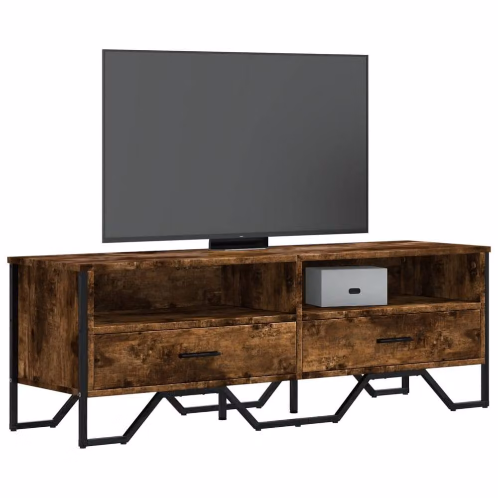 Berkfield Home Smoked Oak TV Cabinet in Brown, W/D/H: 122 x 34 x 41 cm – 2