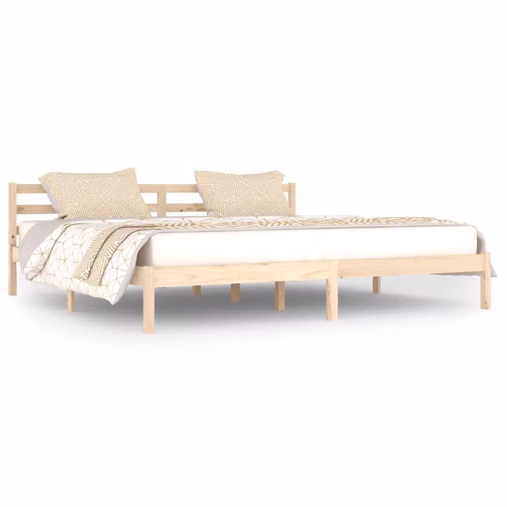 Berkfield Home Beautiful Day Bed Super King Solid Pine Wood in Brown W/D/H: 200 x 200 x 69.5 cm – 2