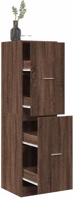Berkfield Home Apothecary Cabinet in Brown Oak, W/D/H: 40 x 41 x 144.5 cm – 1