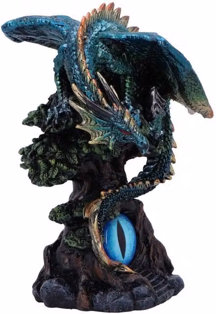 Nemesis Now Forest Seer Green Dragon Eye Figurine in Blue and Green, Height: 16 cm