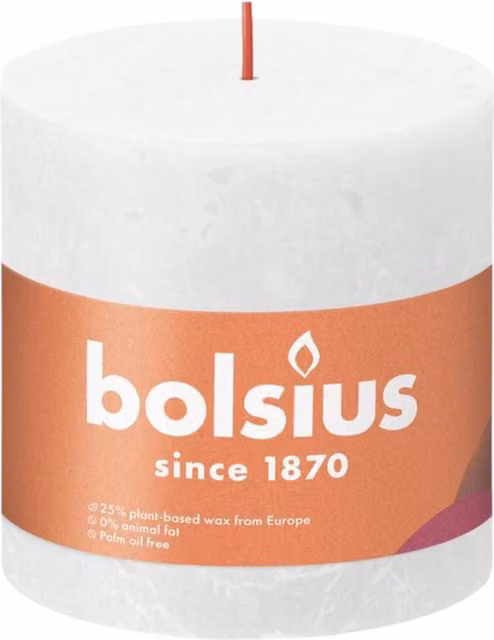 Bolsius Cloudy White Rustic Pillar Candle in White