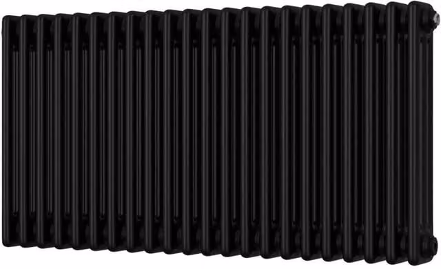 UK Radiators Black 3 Column Steel Horizontal Radiator, H: 500 mm x W: 999 mm