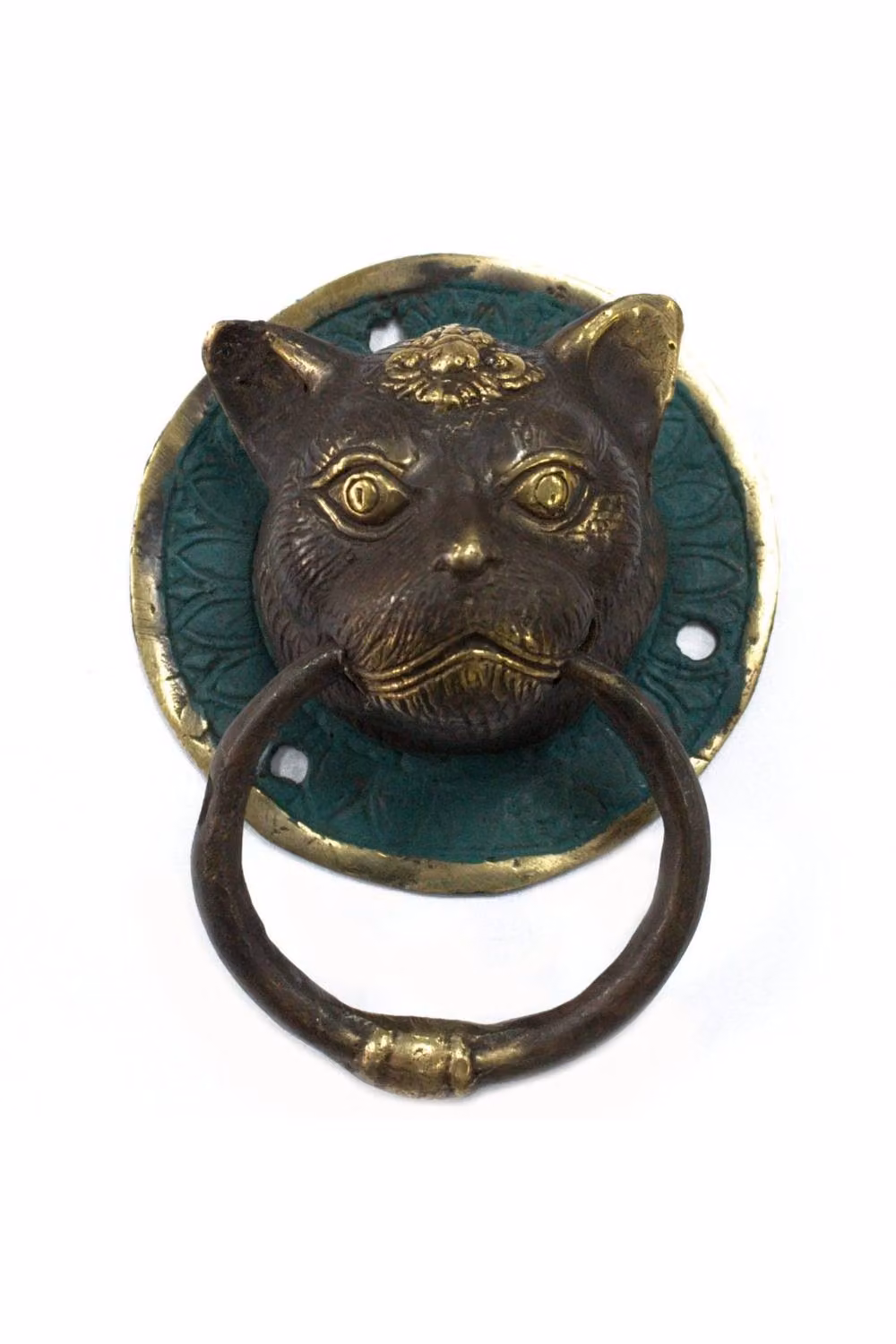 KDMD Brass Cats Head Door Knocker in Gold – 3