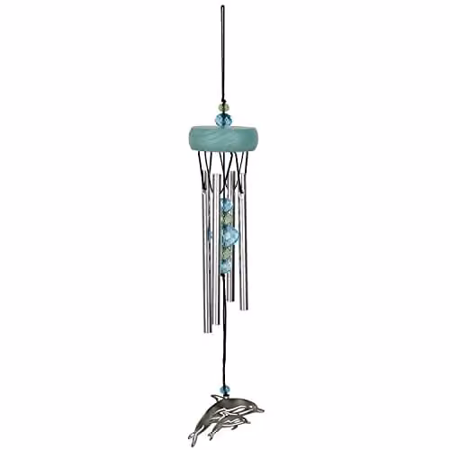 Woodstock Chimes Chime Fantasy Dolphin Wind Chime in Silver and Multicolour – 1
