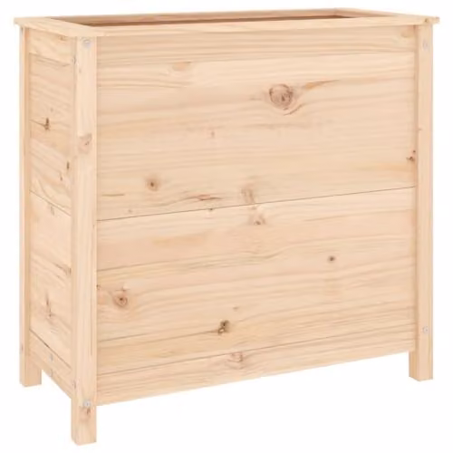vidaXL Brown Solid Wood Pine Garden Planter Tub W: 82.5 cm, D: 40 cm, H: 78 cm