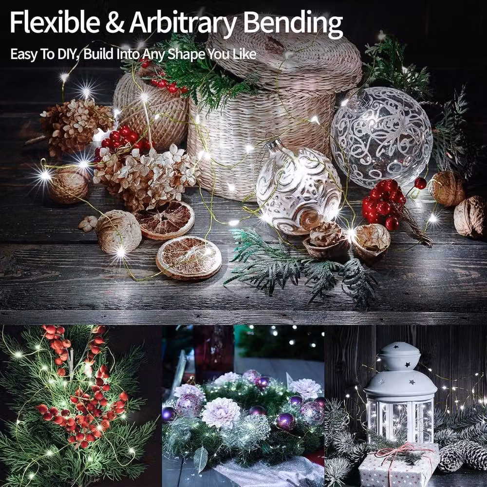 Garwarm White LED Christmas Fairy String Lights for Outdoor Use – 4