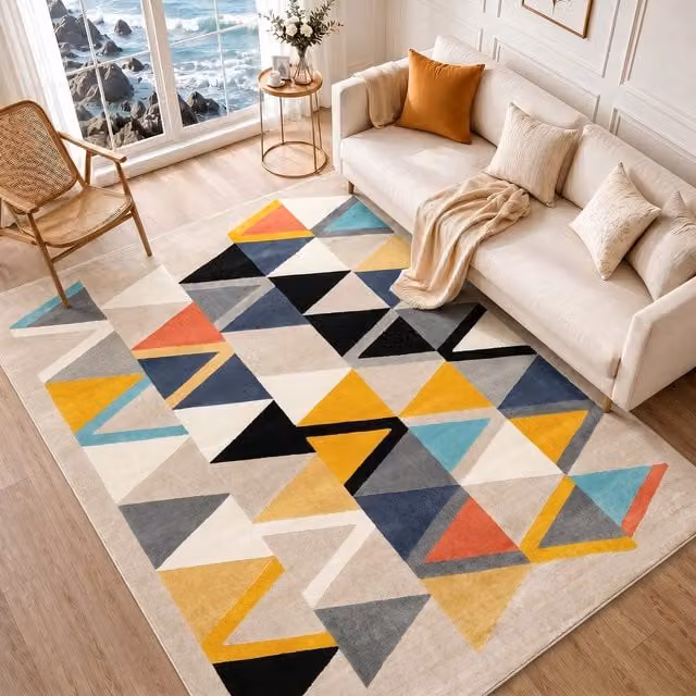 Livabliss City Geometric Modern Rectangular Rug in Taupe, W/D/H: 80 x 220 cm