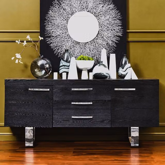 Fifty Five South Orsina Grey Elm Wood Sideboard with Black Metal Legs – 2