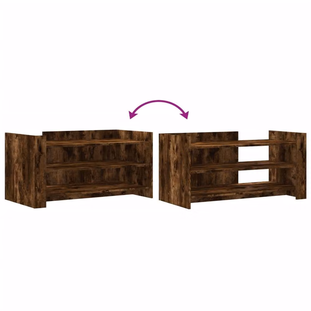 Berkfield Home Modern Rectangular Coffee Table in Smoked Oak Brown, W/D/H: 100 x 50 x 50 cm – 3