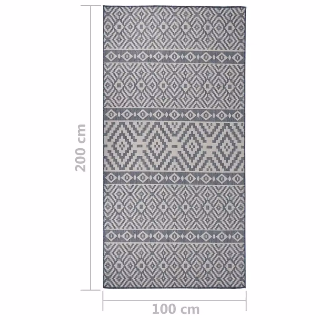 Berkfield Home Blue Striped Outdoor Flatweave Rug, W/D/H: 100 x 200 cm – 3