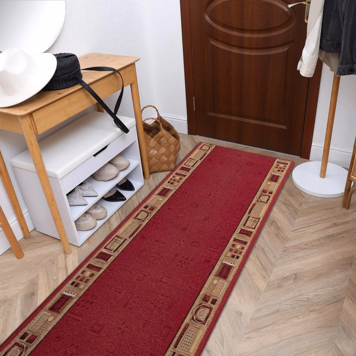 RugsX Jena Anti-Slip Runner, Red, W: 80 cm, L: 510 cm – 3