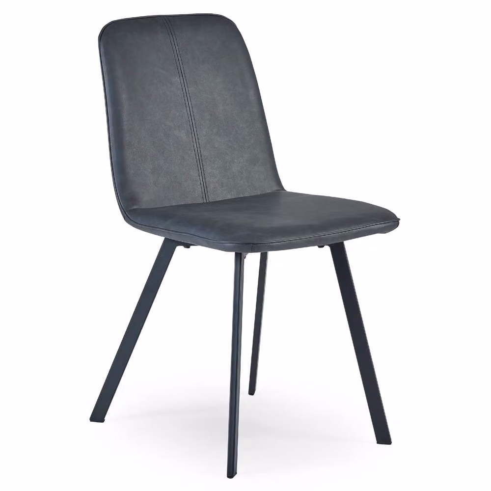 Cheshire Helmsley Set of 2 Premium Antique Black Synthetic Leather Dining Chairs – 2