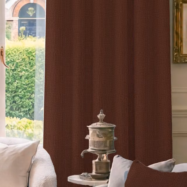 HOUSE Llewelyn-Bowen Made To Measure Cinnamon Blackout Chenille Fabric Curtains