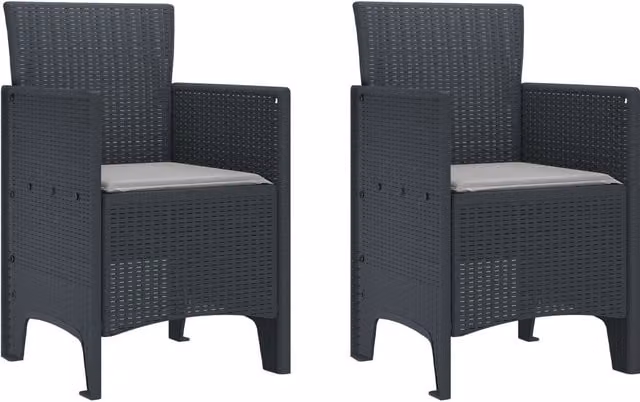 Berkfield Home Modern Garden Chair Set of 2 in Anthracite and Grey