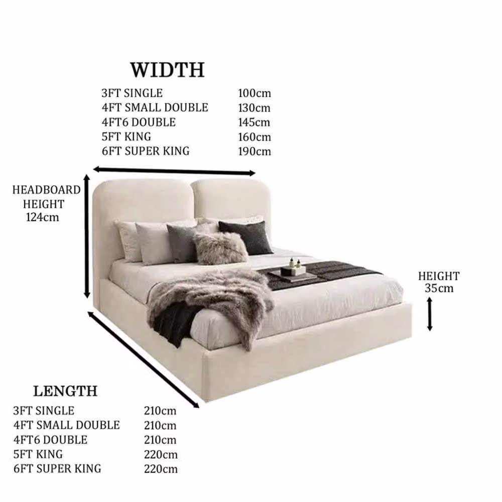 Desire Deco Alessia Ottoman Storage Bed Frame in Beige Plush Velvet, W/D/H: 90 x 190 cm – 2