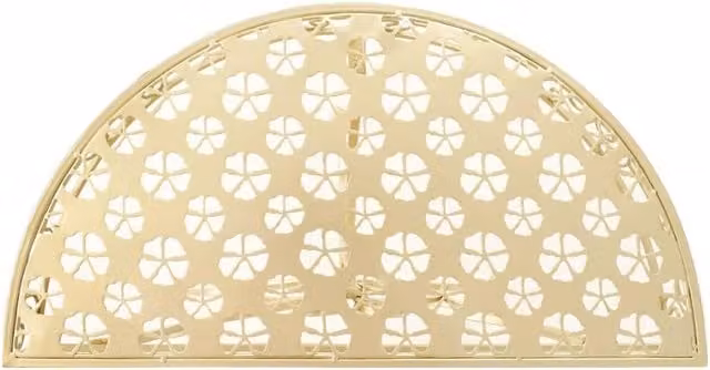 Berkfield Home Vintage Style Half Round Metal Side Table in Gold, W/D/H: 72 x 36 x 74 cm