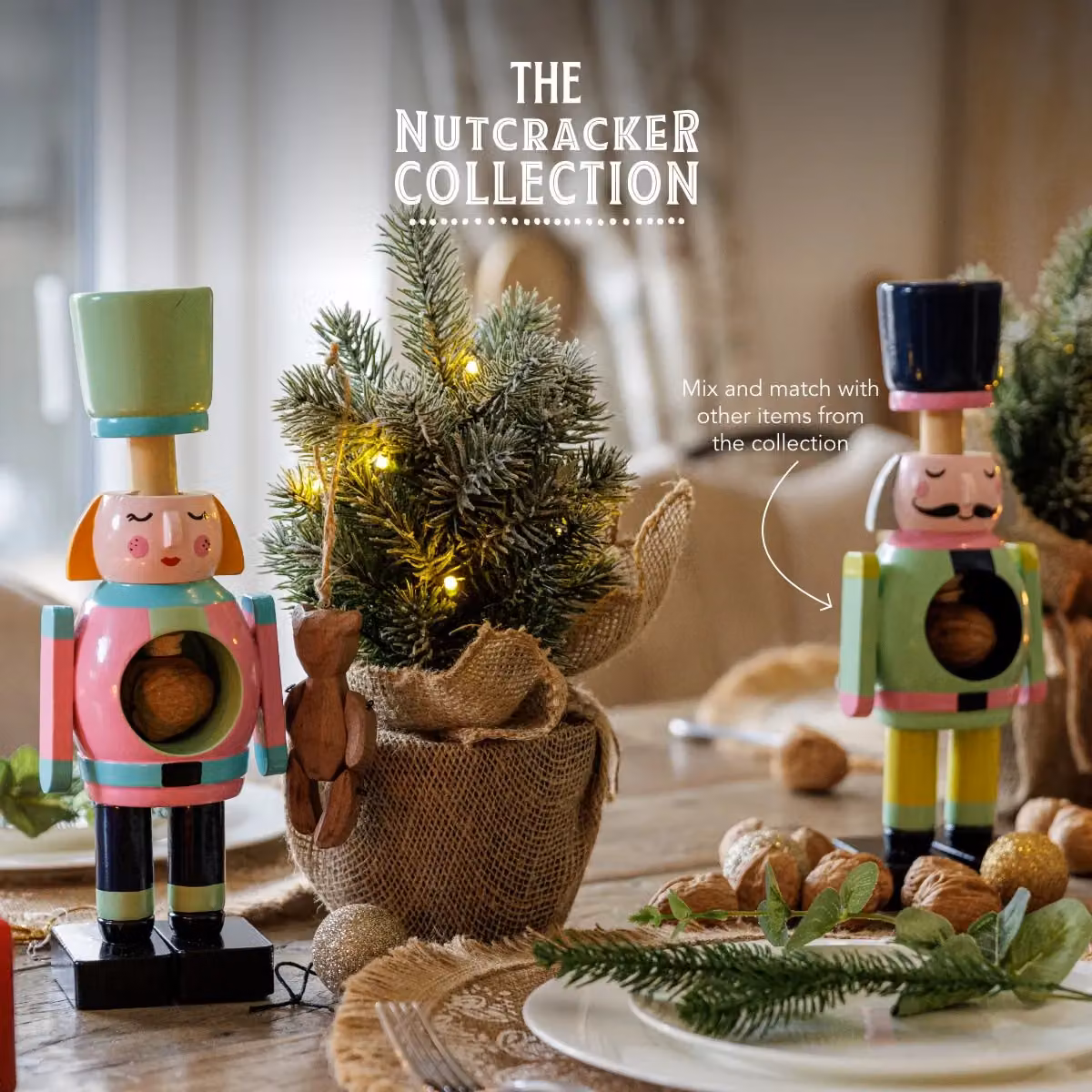 KitchenCraft Nutcracker Collection Wooden Female Nutcracker in Black and Multicolour – 7
