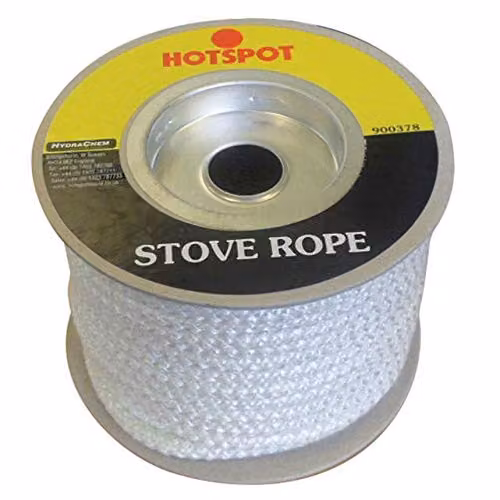 Hotspot White Glass Fibre Stove Rope, 6 mm x 25 m