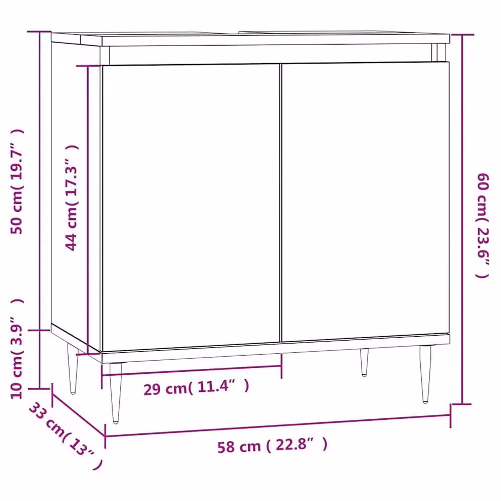 Berkfield Home Industrial Bathroom Cabinet in Grey, W/D/H: 58 x 33 x 60 cm – 3