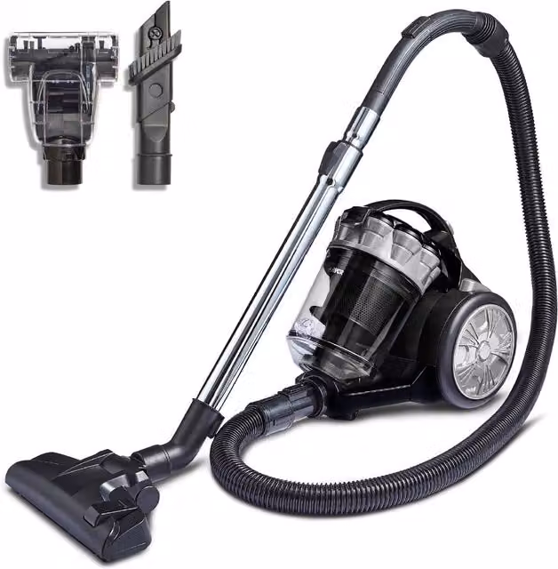 Towers TXP10PET Multi Cyclonic Bagless Cylinder Vacuum Cleaner with HEPA Filter for Pet Hair, Black