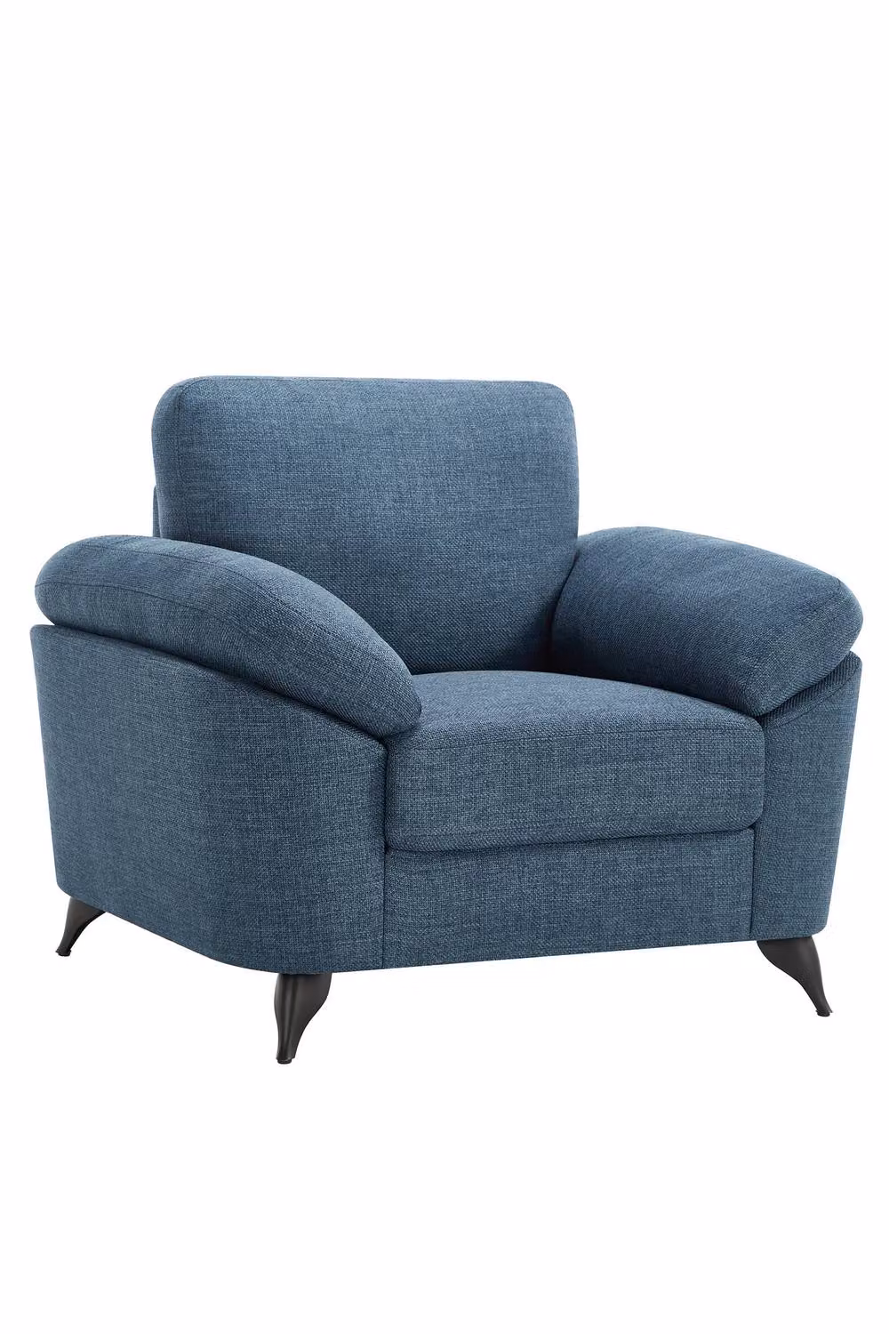 More4Homes Malmo Scandi Style Blue Fabric Tub Lounge Chair with Armrests and Metal Frame – 2