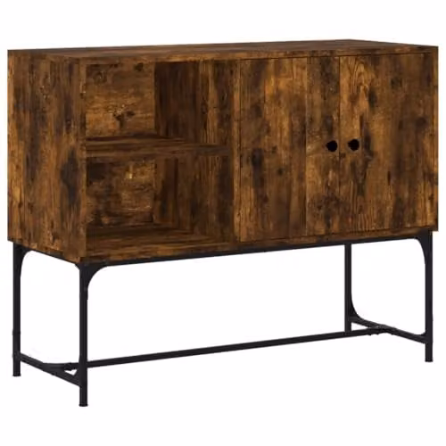 vidaXL Modern Sideboard in Smoked Oak, Brown, W/D/H: 100 x 40 x 79.5 cm – 1