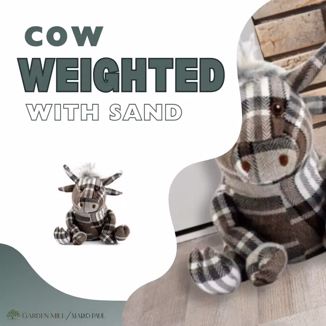 Marco Paul Grey Tartan Cow Door Stop – 4