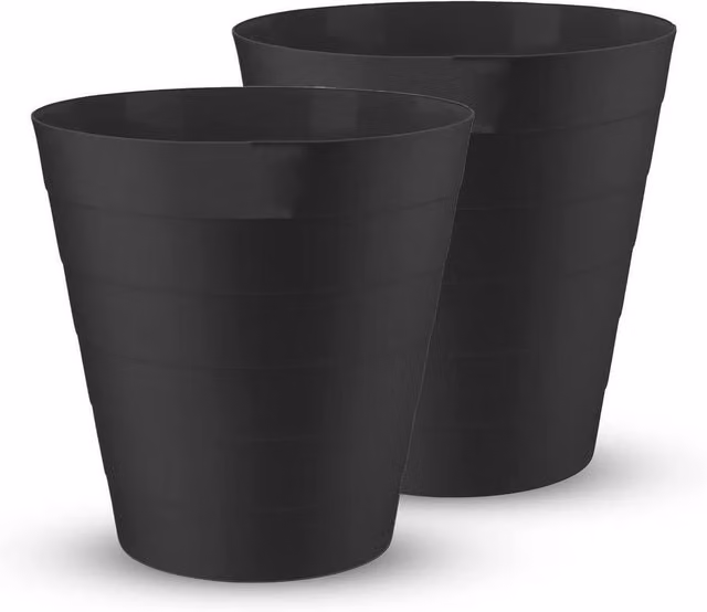 MantraRaj 6L Round Plastic Waste Paper Bin in Black – 8