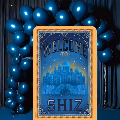 Star Cutouts SC4657 Wicked Welcome To Shiz University Cardboard Backdrop Sailboard, Blue and Gold, Height: 133 cm – 3