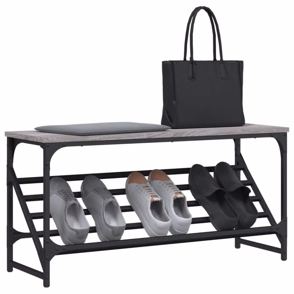 Berkfield Home Grey Sonoma Shoe Rack W/D/H: 90 x 30 x 45 cm – 3