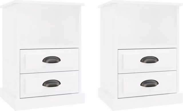 Berkfield Home High Gloss White Bedside Cabinets, 2 Pack, W/D/H: 43 x 36 x 60 cm – 1