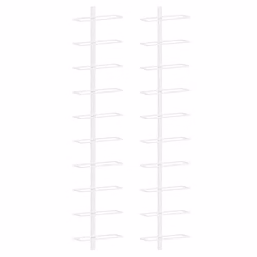 vidaXL Set of 2 Wall-mounted Metal Wine Racks in White, Capacity 10 Bottles, W: 120 cm, H: 24 cm, D: 9 cm