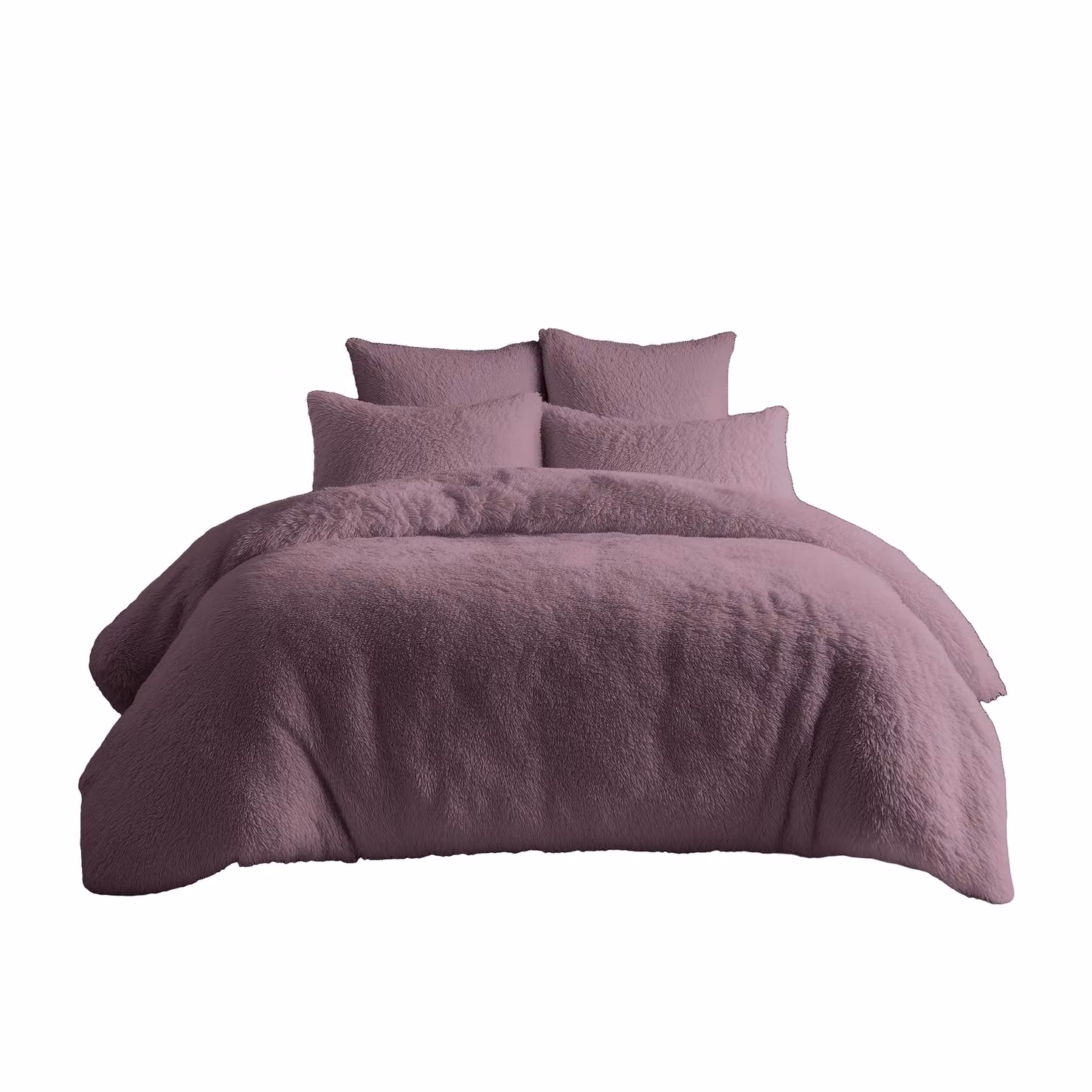 Home Sweet Home UK Teddy Bear Fleece Duvet Cover and Pillowcase Set, Purple, W/D/H: 180 x 200 cm – 2