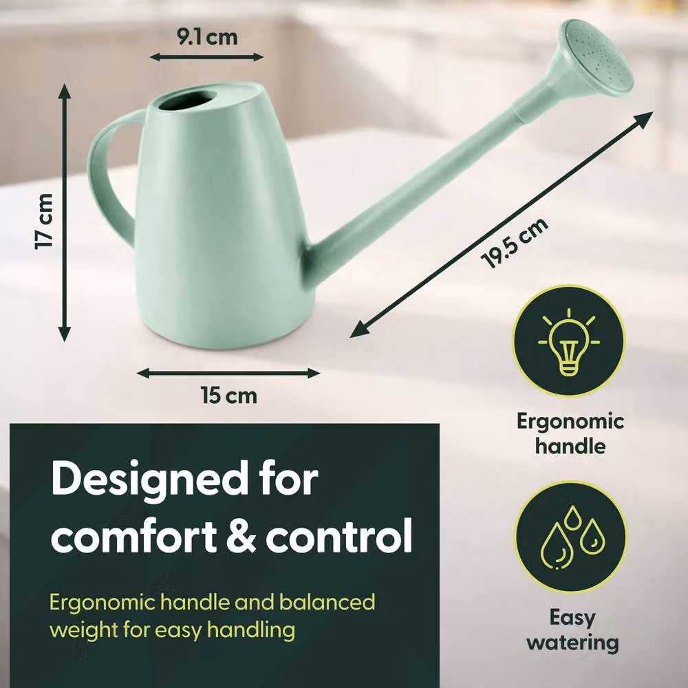 Keplin Green Plastic Watering Can with Sprinkler Rose, 1.8 l – 3