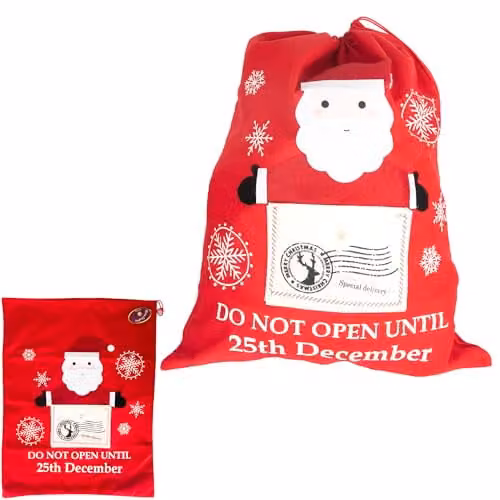 Shatchi Red Felt Christmas Sack for Secretive Holiday Gifting – 4