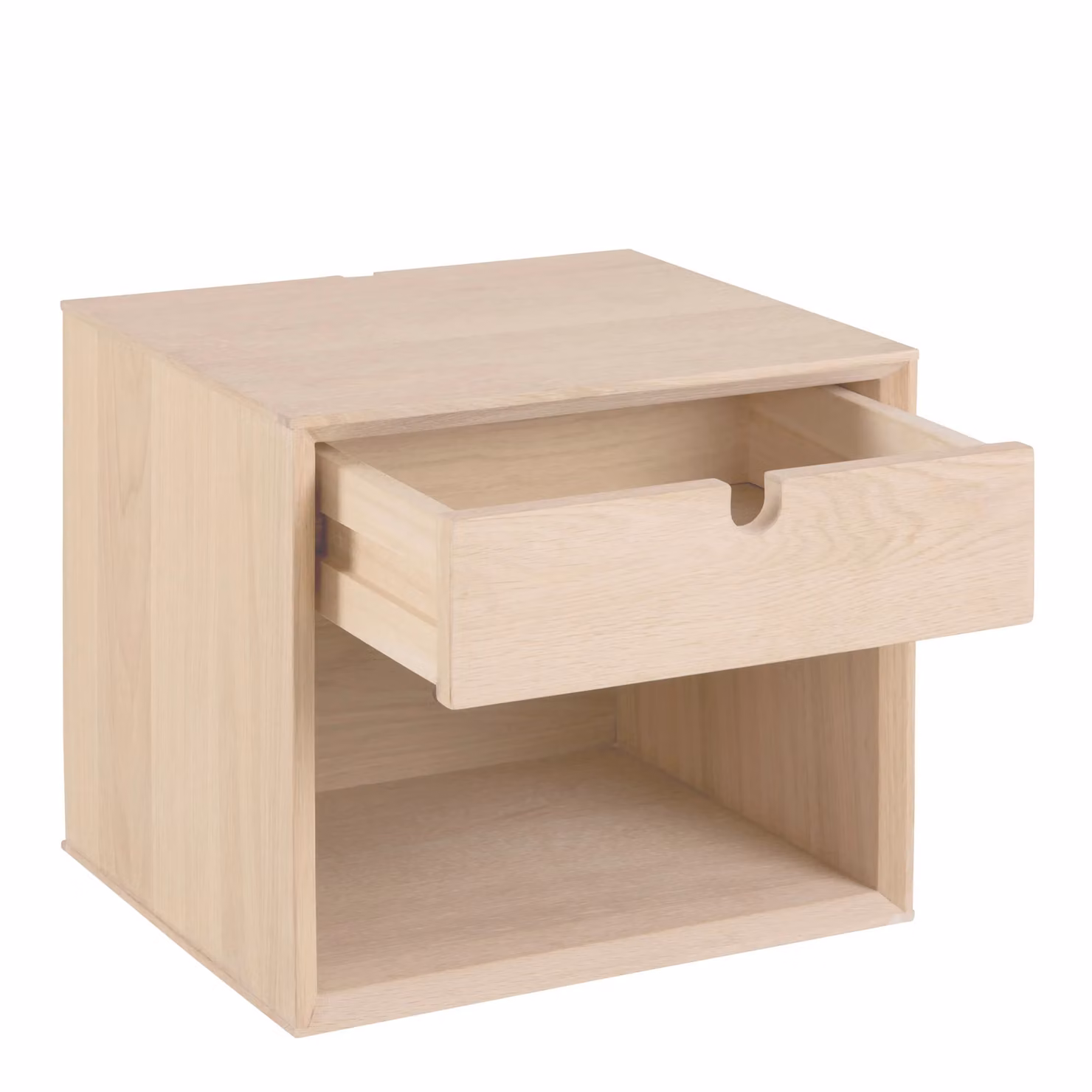 Furniture To Go Century Wall Mounted 1 Drawer Bedside Table in White Oak and Light Brown – 2