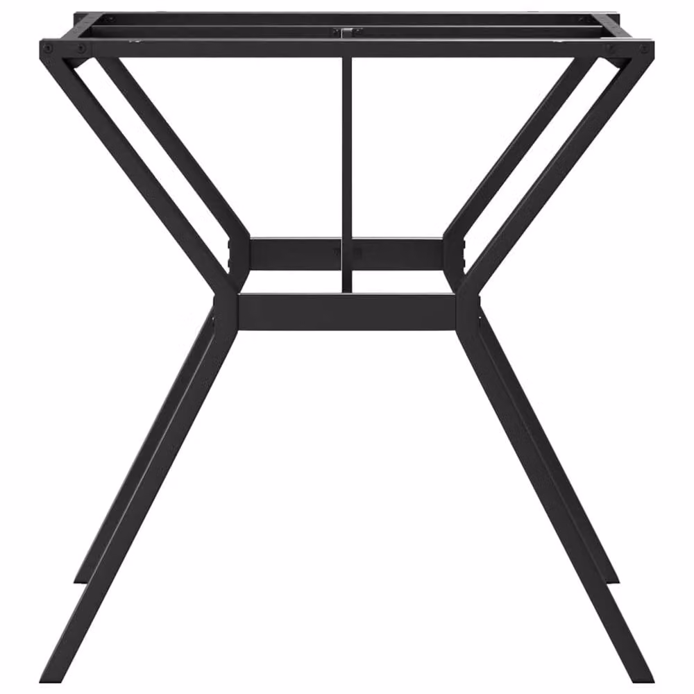 Berkfield Home Y-Frame Dining Table Legs in Black Steel, W/D/H: 70 x 70 x 73 cm – 3