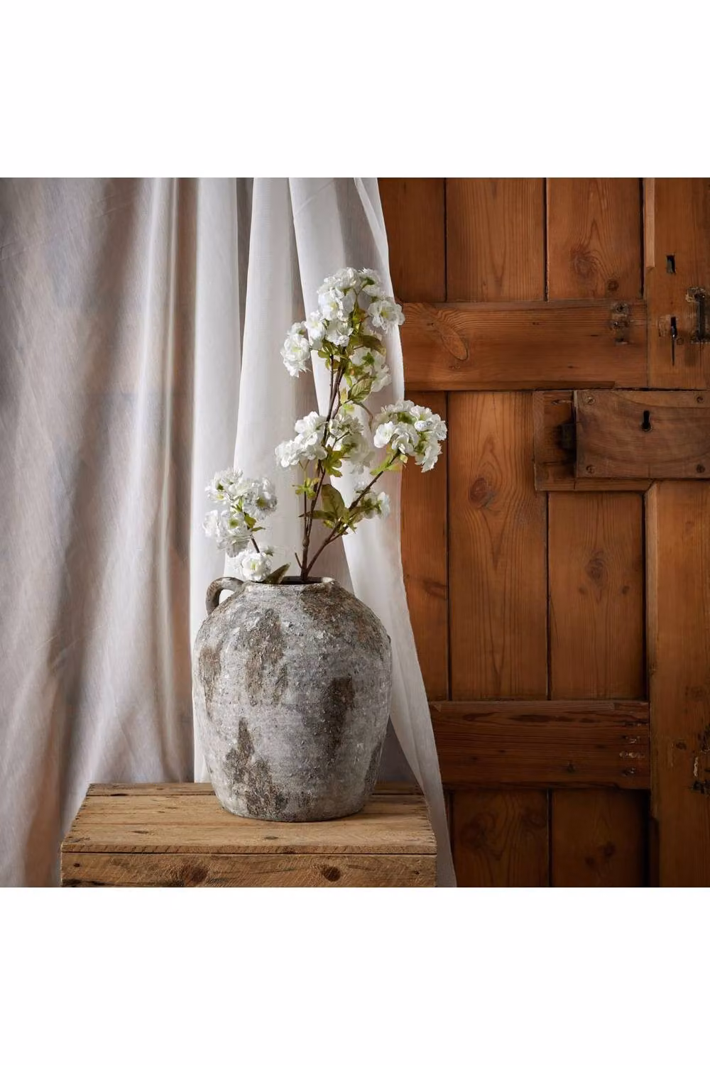 KDMD White Blossom Stem for Spring Floral Displays, Height: 130 cm – 2
