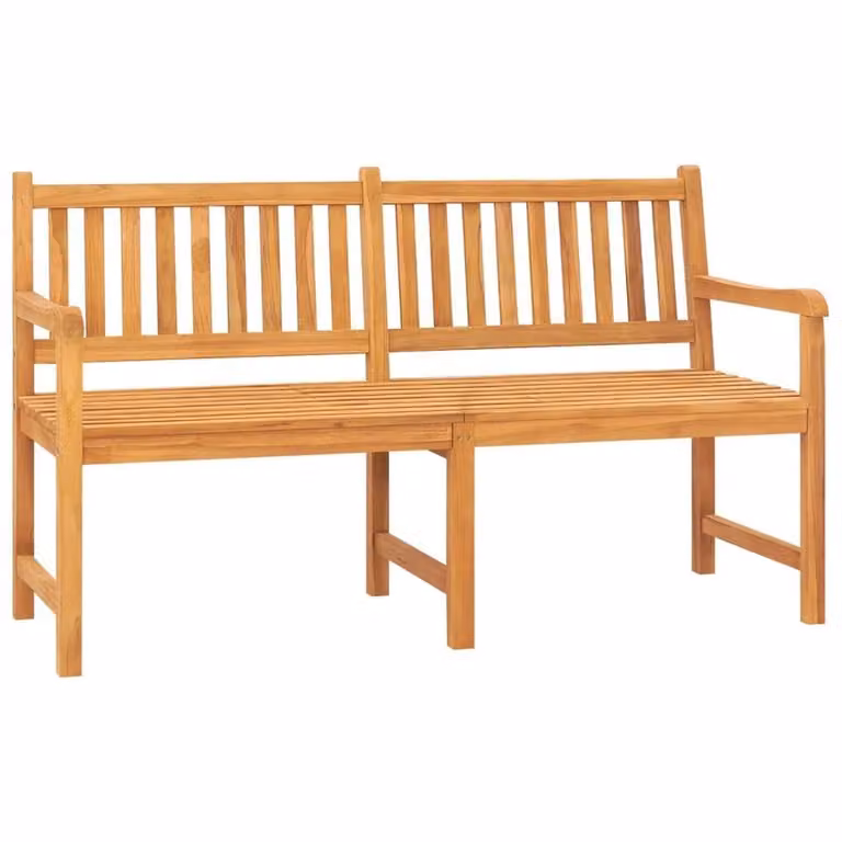 Berkfield Home 3-Seater Rustic Solid Teak Wood Garden Bench with Table, Brown, Width: 150 cm