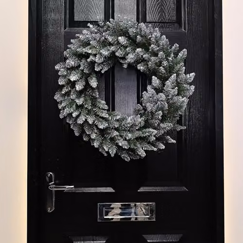 Samuel ALEXANDER Green Snow Tip Christmas Wreath, Diameter: 60 cm – 5