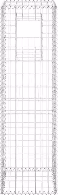 Berkfield Home Durable Square Gabion Basket Post in Silver Steel, W/D/H: 40 x 40 x 140 cm