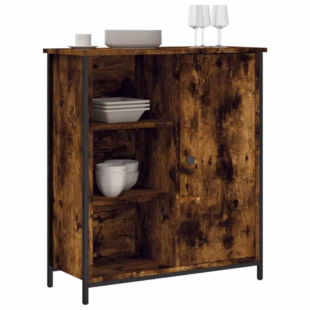 Berkfield Home Smoked Oak Sideboard in Brown, W/D/H: 70 x 30 x 80 cm – 3