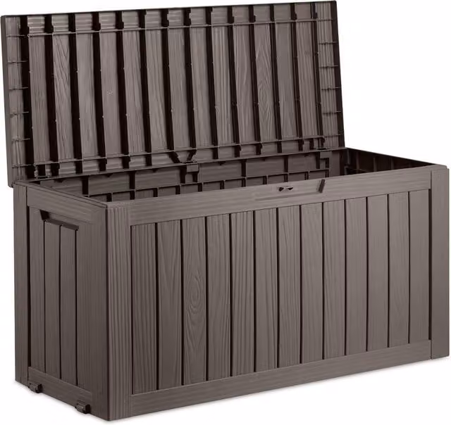 VonHaus 270L Grey Plastic Garden Storage Box