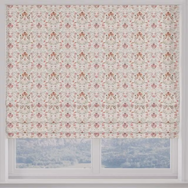 Ante Decor Skoll Made to Measure Blackout Roman Blind in Pink Floral Design
